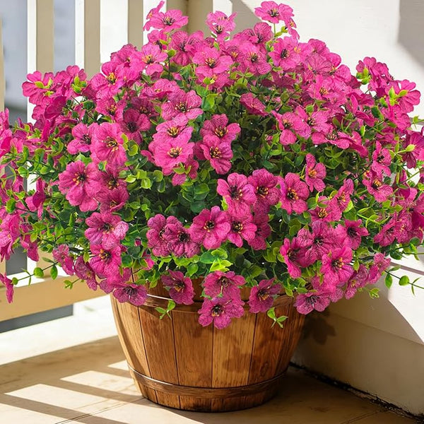 20 Bundles Artificial Flowers for Outdoors, UV Resistant Fake Plants Flowers by Grunyia