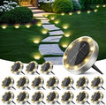 Peasur Solar Ground Lights Outdoor, 18 Pack Flat Solar Powered Disc Lights by Peasur