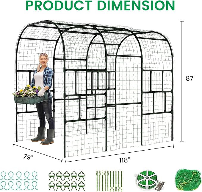 DoCred Garden Arch Trellis for Climbing Plants, 87 Inch Large Garden Trellises - Image 4