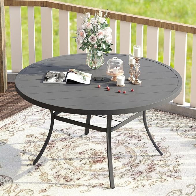 VICLLAX Patio Dining Set for 8, Outdoor Furniture Set Includes 53" Round Patio - Image 3