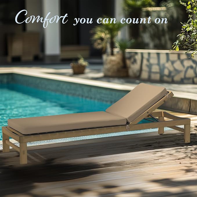 California Umbrella Outdoor Chaise Lounge Cushion, 24 x 78 Inch, Premium - Image 7