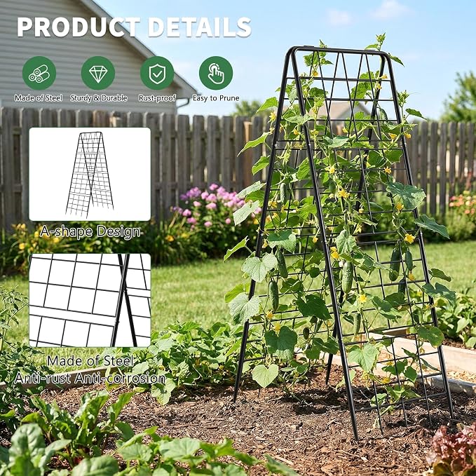 2 Pack Cucumber Trellis, Climbing Plants and Flowers - Image 4