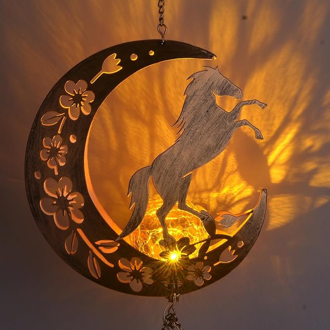 Moon Horsebird Wind Chime Outdoor, Handcrafted Metal Garden Wind Chimes - Image 6