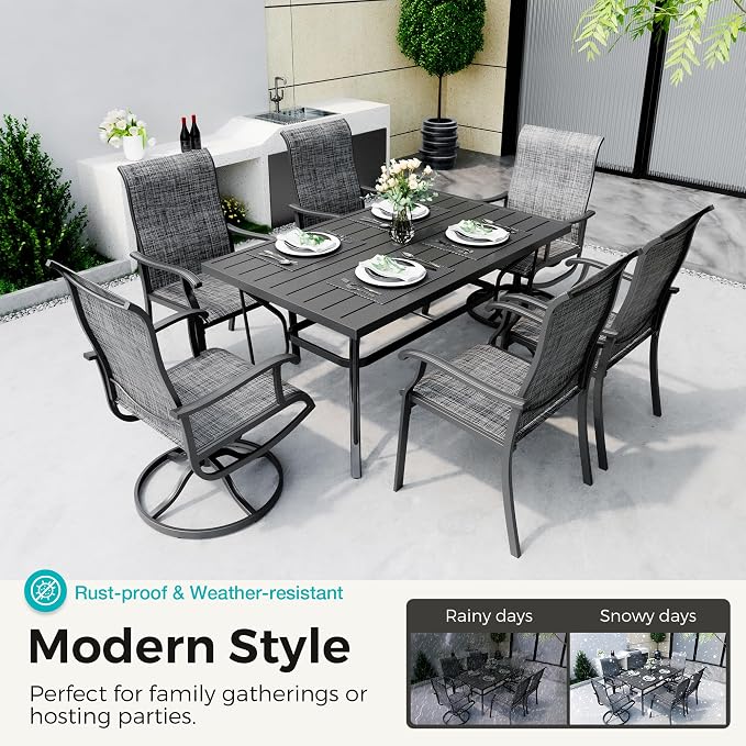 Pamapic 7-Piece Outdoor Dining Set, Patio Dining Set - Image 3