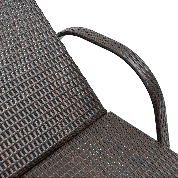 Outsunny Wicker Outdoor Chaise Lounge, 5-Level Adjustable Backrest PE Rattan - Image 9