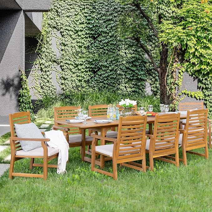 PHI VILLA Outdoor Acacia Wood Dining Table - Image 6