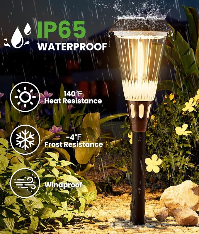 Solar Pathway Lights Outdoor, 8 Pack Bright 2-in-1 Warm&Cold Solar Lights - Image 6