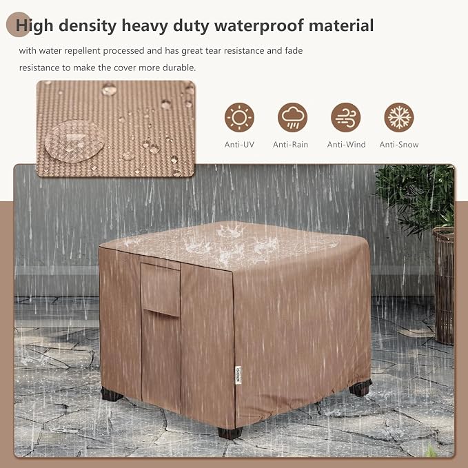 Outdoor Ottoman Cover Waterproof Square Patio Small Side Table Covers, Outdoor - Image 6