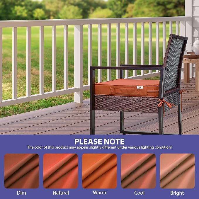 Outdoor Chair Cushions Set of 4 -Waterproof Outdoor Seat Cushions - Image 7
