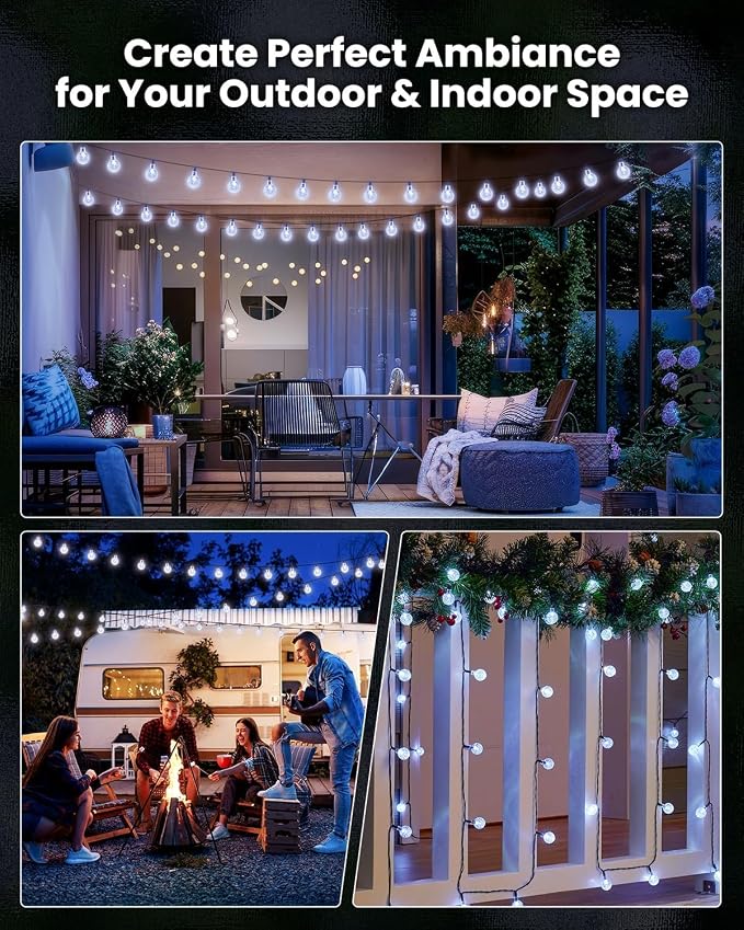 Brightown Solar String Lights Outdoor 60 Led 35.6 Feet 8 Lighting Modes Globe - Image 5