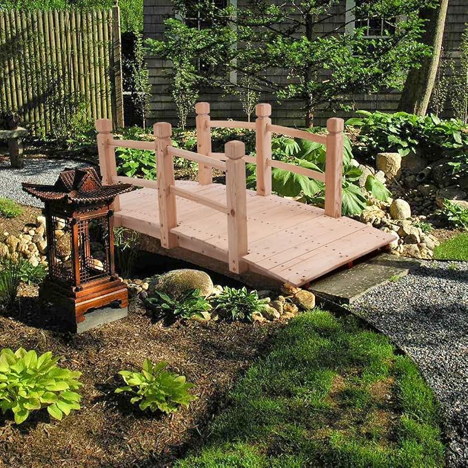 5 ft Garden Bridge for Outdoors, Wooden Bridge Pathway by Unknown