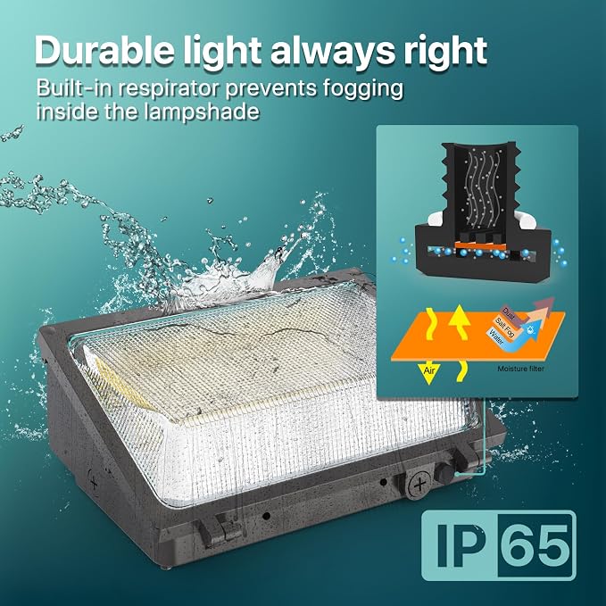 LED Wall Pack Light: 120W 18000LM Glass Lens Wall Pack Lights Outdoor LED - Image 3