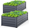 Ohuhu 6x3x1.5FT Metal Raised Garden Bed Outdoor, Reinforced Galvanized Steel by Ohuhu