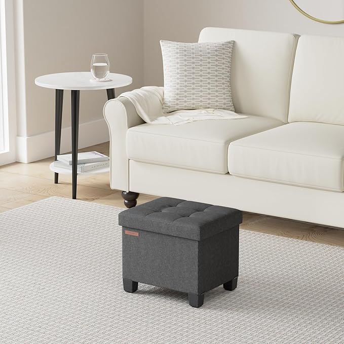 SONGMICS Storage Ottoman, Small Ottoman Foot Rest - Image 2