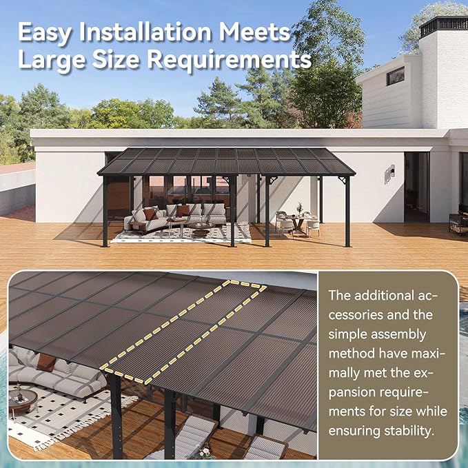 Aoxun 22' x 10' Pergola for Patio, Gazebo - Image 3