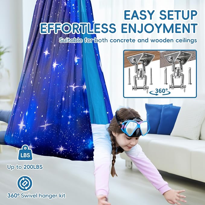 OUTREE Sensory Swing for Kids, Double Layer Therapy Hammock, Indoor Swing - Image 5