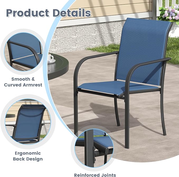 VICLLAX 5 Pieces Patio Outdoor Dining Set - Image 3