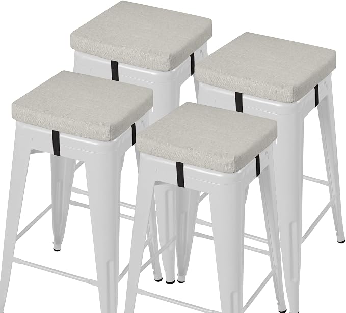 AddGrace Anti-Slip Bar Stool Cushions Square Bar Stool Seat Cushions by AddGrace