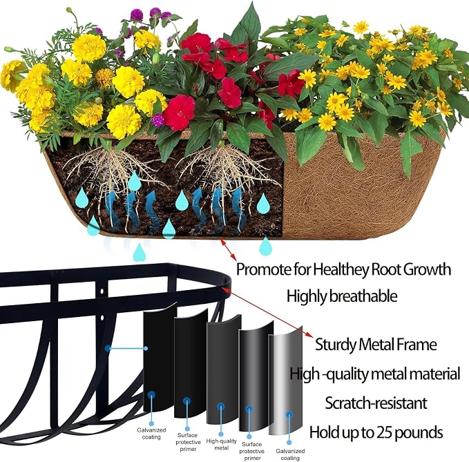 2 Pack 30" Railing Planter Window Box - Image 7