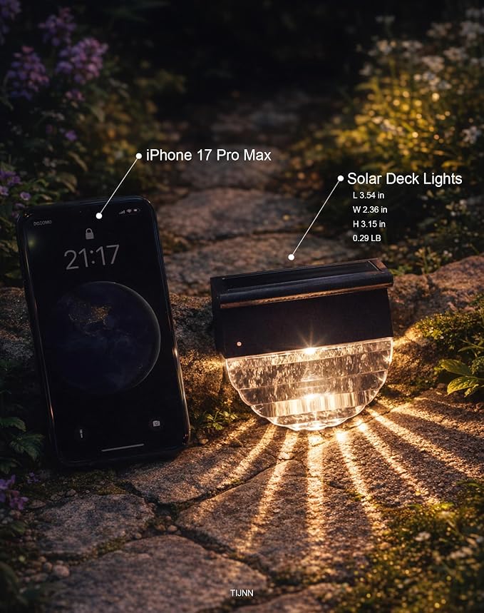 TIJNN Solar Deck Lights Outdoor, Fence Lights Waterproof Led Lights - Image 6