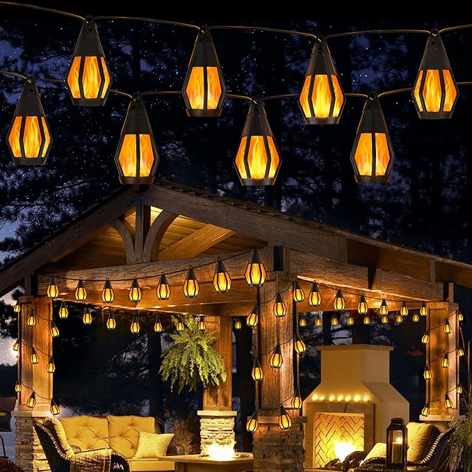 Jnaurb Solar String Lights for Outside, 21Ft Patio Lights by Jnaurb