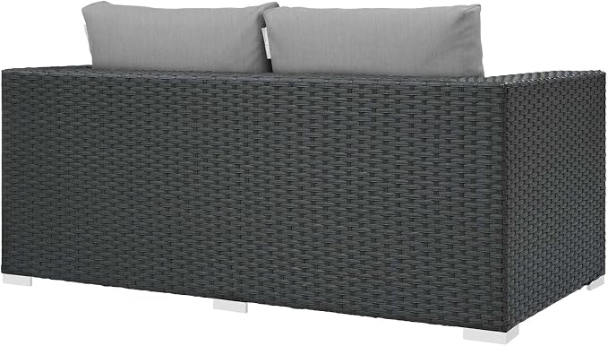 Modway EEI-1851-CHC-GRY Sojourn Wicker Rattan Outdoor Patio Sunbrella Fabric - Image 5
