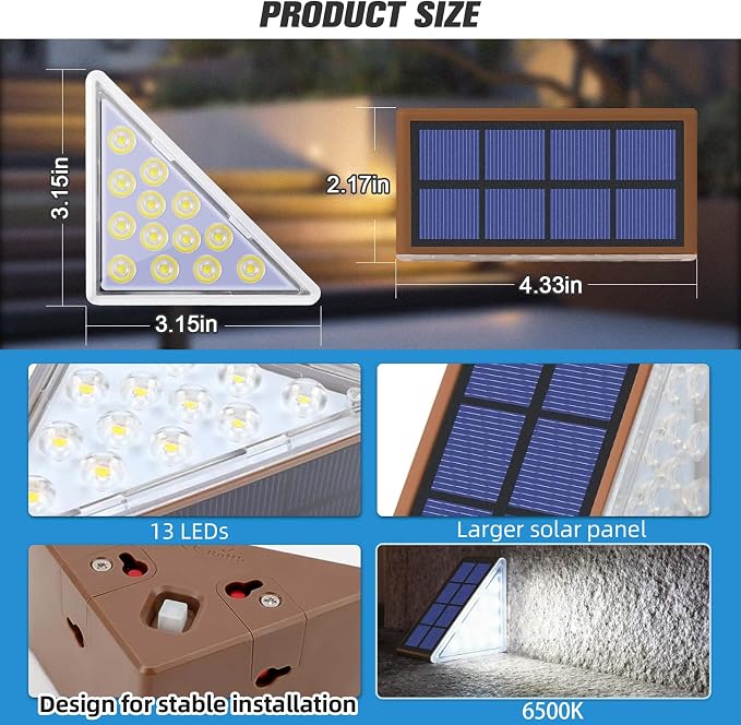 NIORSUN Solar Step Lights for Outside, Solar Stair Lights Outdoor Waterproof - Image 5