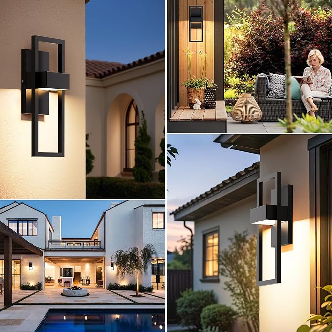 BesLowe 14.5” Modern Outdoor Wall Lights, 3000K LED Exterior Lighting Fixtures - Image 7