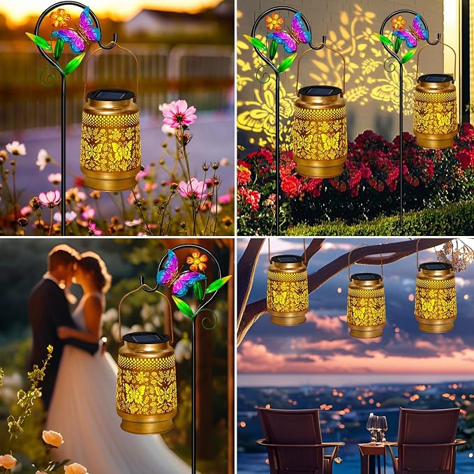 2 Packs Butterfly Solar Lanterns Outdoor Waterproof - Image 4