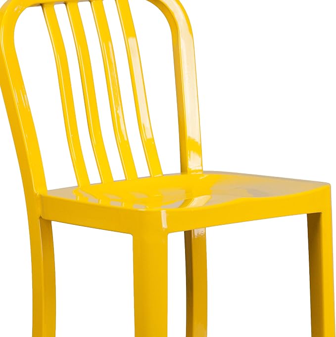 Flash Furniture Commercial Grade 30" High Yellow Metal Indoor-Outdoor Barstool - Image 6