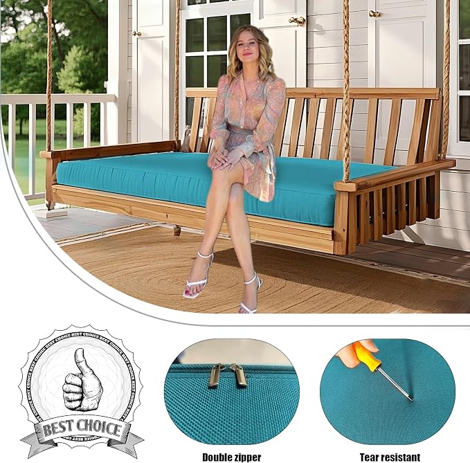 Olefin Twin Outdoor Porch Swing Bed Mattress Cover Waterproof, Twin Size Patio - Image 3