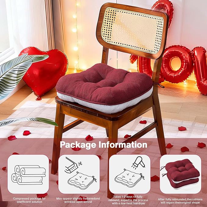 BETU Chair Cushions for Dining Chairs Set of 4, 3.5" Thick Kitchen Table Chair - Image 6