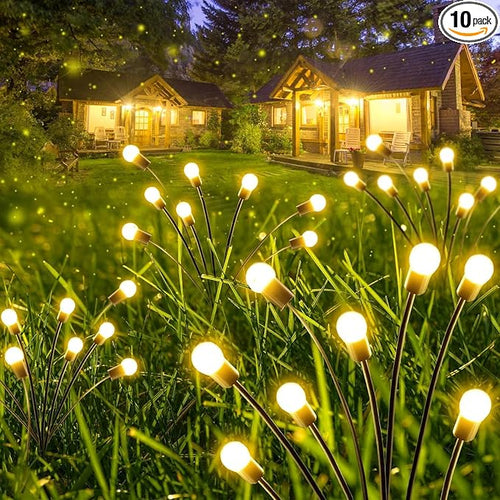 10-Pack Solar Garden Lights, 80 LED Solar Lights Outdoor by Albelt