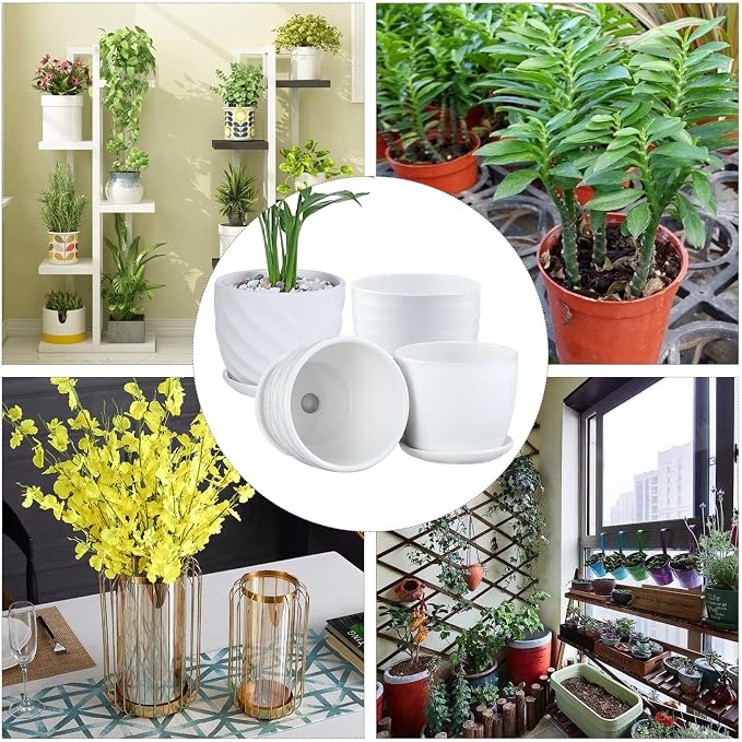 Plant Pots - 4.7 Inch Cylinder Ceramic Planters - Image 8