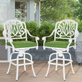 MEETWARM 2 Piece Patio Swivel Bar Chairs, All Weather Cast Aluminum High Swivel by MEETWARM