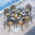 Grepatio 7 Piece Patio Dining Set Outdoor Dining Table Set Cast Aluminum by Takesyoutohaveawonderfullife
