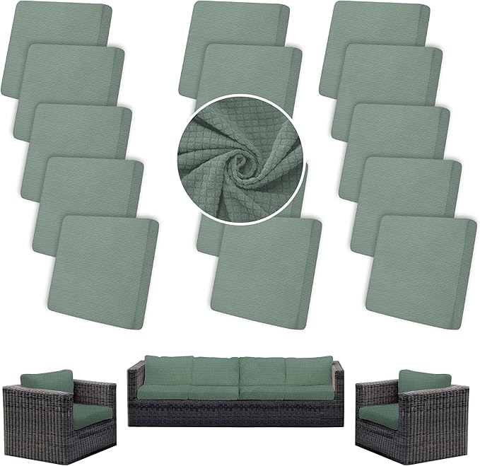 Outdoor Cushion Covers Set, Replacement by SUKAIKEQA