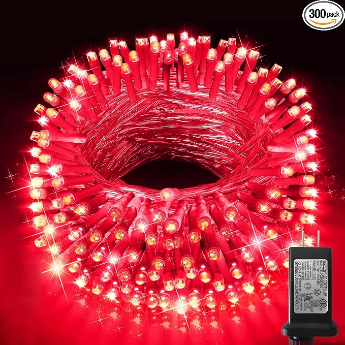 KNONEW Outdoor Christmas Lights 300 LED 99ft String Lights 8 Modes & Memory by KNONEW