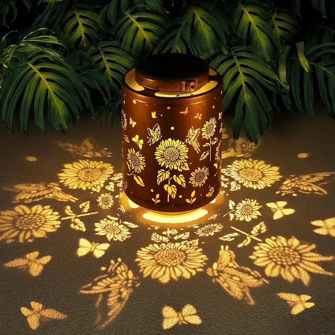 Solar Outdoor Lanterns, Butterflies Garden Decor LED Light Hanging Waterproof by Tepaken