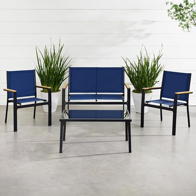 Best Choice Products 4-Piece Outdoor Textilene Patio Conversation Set, Backyard - Image 2