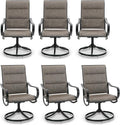 PHI VILLA Outdoor Swivel Patio Dining Chairs Set of 6, All Weather Patio Chair by PHIVILLAThepioneerofcomfortablehouseholdsupplies