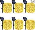 Solar String Lights Outdoor Waterproof 6 Pack Total 198ft 600LED 8 Modes by Slyuexu
