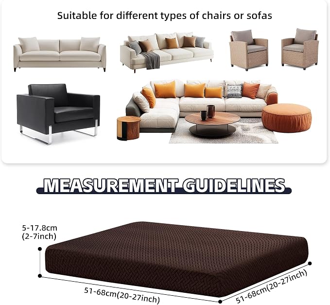8Pcs Patio Cushion Covers, Outdoor Cushions Covers, Stretch Cushion Covers - Image 2