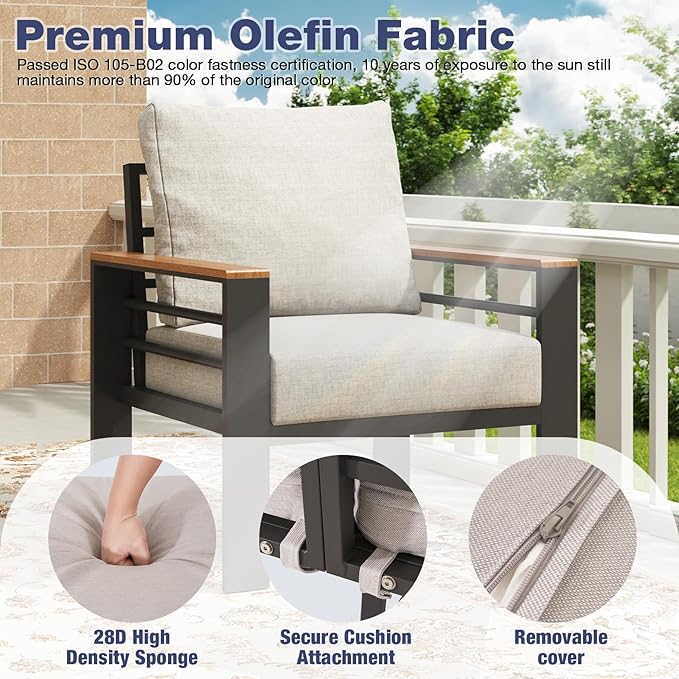Aoxun Aluminum Patio Furniture Set - Image 8