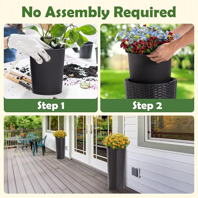 Idzo All Weather Wicker Planters - Image 6
