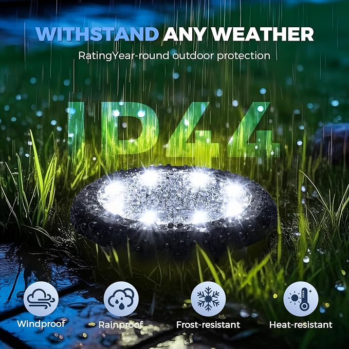SOLPEX Mini Solar Ground Lights, 20 Pack Solar Lights Outdoor Waterproof - Image 5