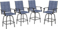 Sophia & William Patio Swivel Bar Stools Set of 4, Bar Height Patio Chairs by SophiaWilliam
