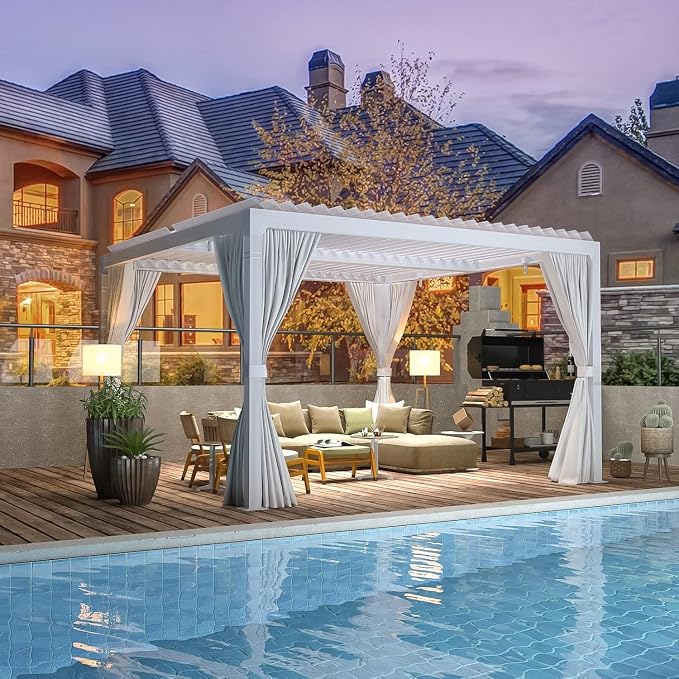 EROMMY Louvered Pergola 10' x 10' Outdoor Hard Top Pergola - Image 8