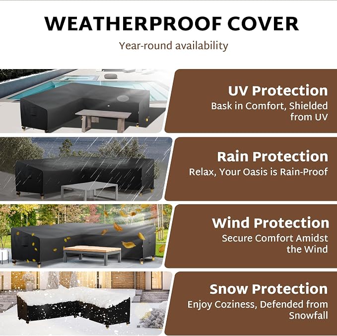 iBirdie Outdoor Sectional Cover fit 80 x 80 inch, 79 x 79, 78 x 78, 77 x 76 - Image 6