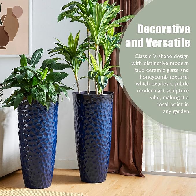 Glitzhome 31" H Oversized Tall Planter, Large Flower Containers - Image 4
